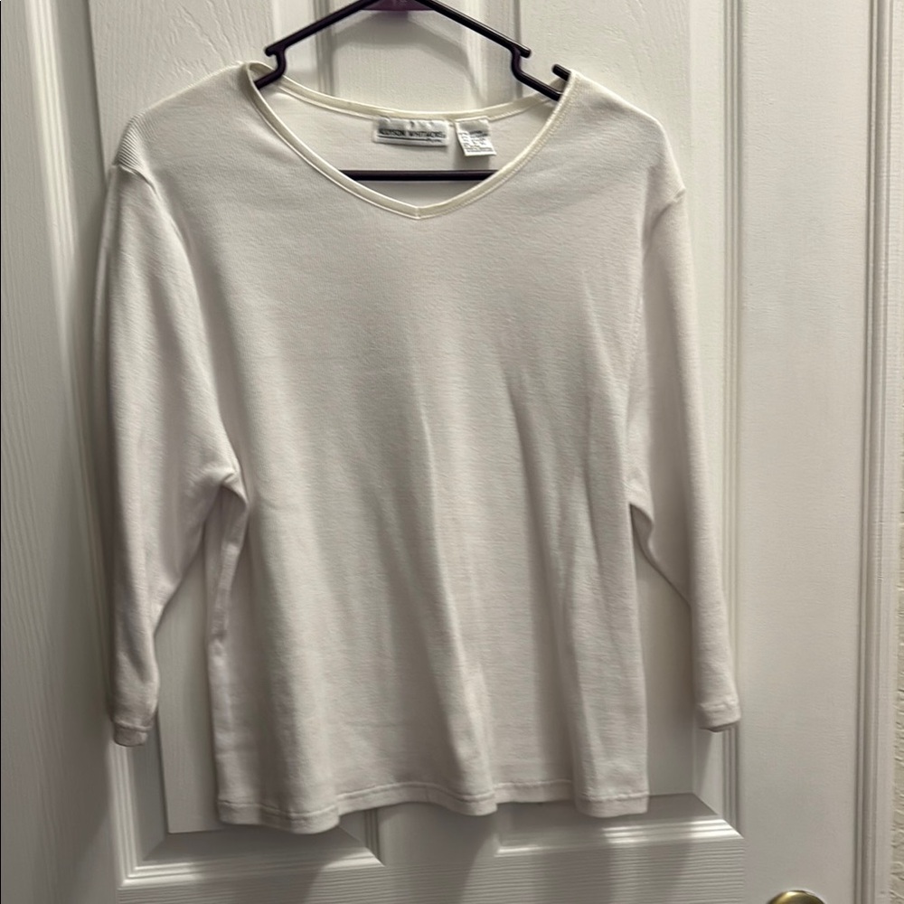 Allyson Whitmore White Boxy Long Sleeve Tee